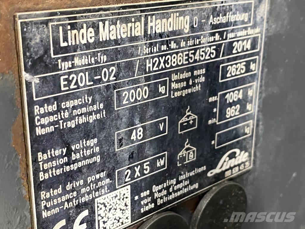 Linde E20L-02 Stivuitor electric