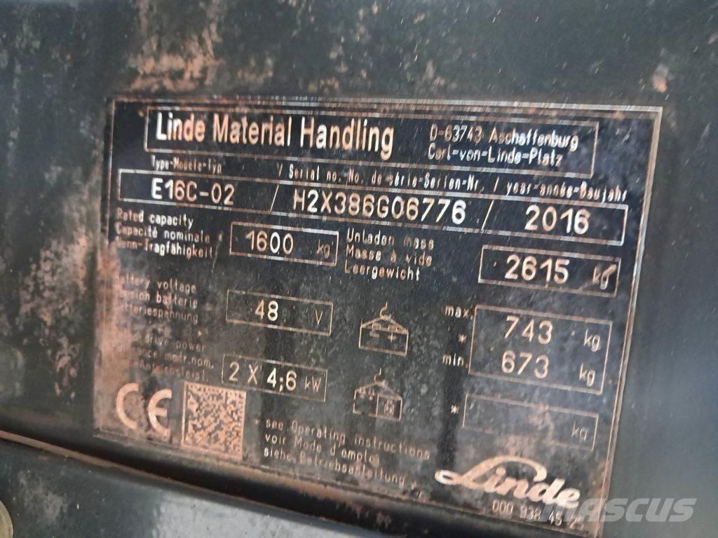 Linde E16C-02 Stivuitor electric