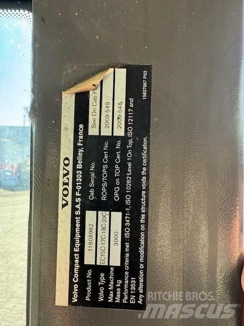 Volvo EC15 C CAB Cabine si interior