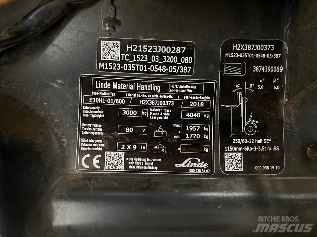 Linde E30/600HL Stivuitor electric