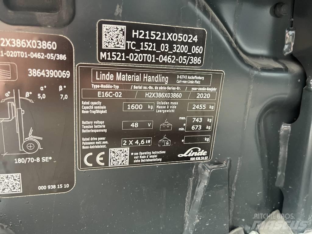 Linde E 16 C-02 Stivuitor electric