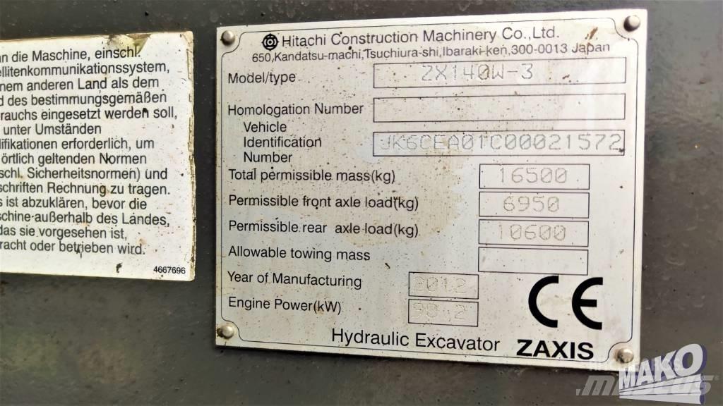 Hitachi ZX 140 W-3 Excavatoare cu roti