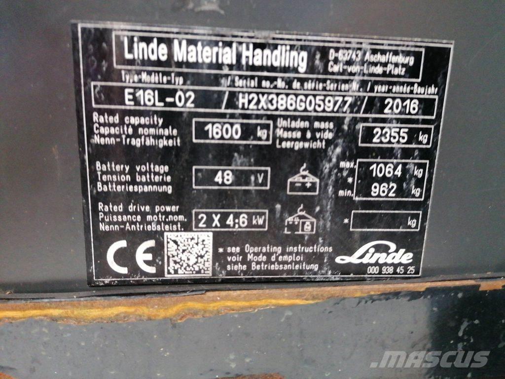 Linde E16L-02 Stivuitor electric