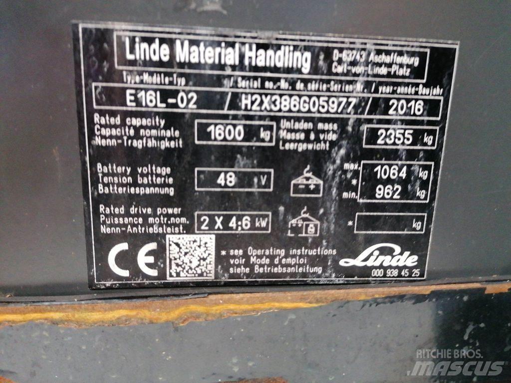 Linde E16L-02 Stivuitor electric
