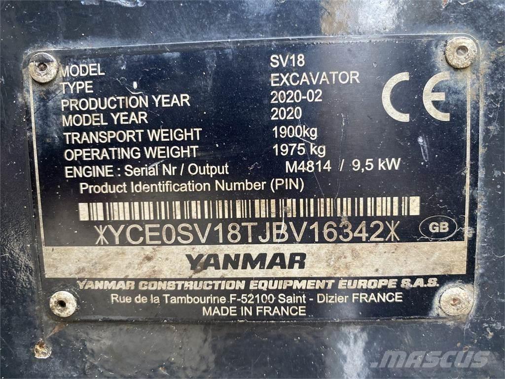 Yanmar SV18 Excavatoare cu roti