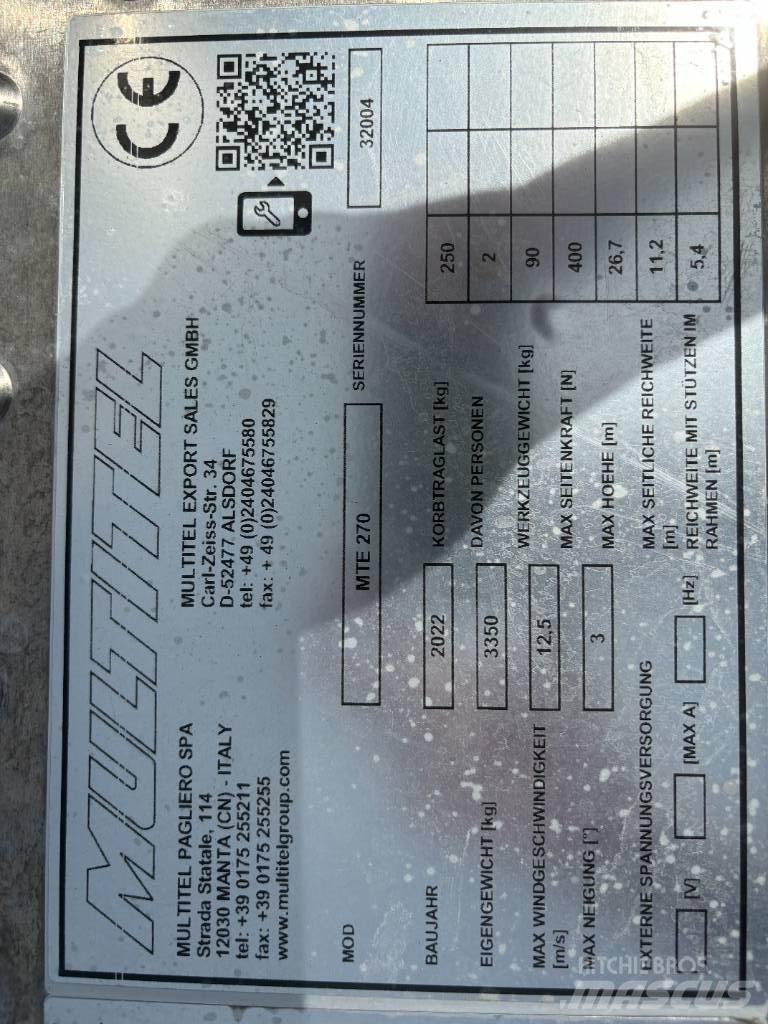 Multitel MTE 270 EX Platforme aeriene montate pe camion