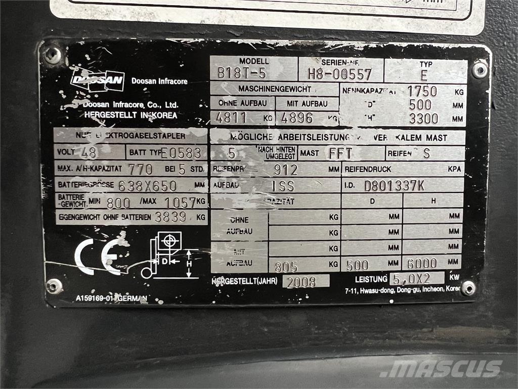 Doosan B18T-5 Stivuitor electric