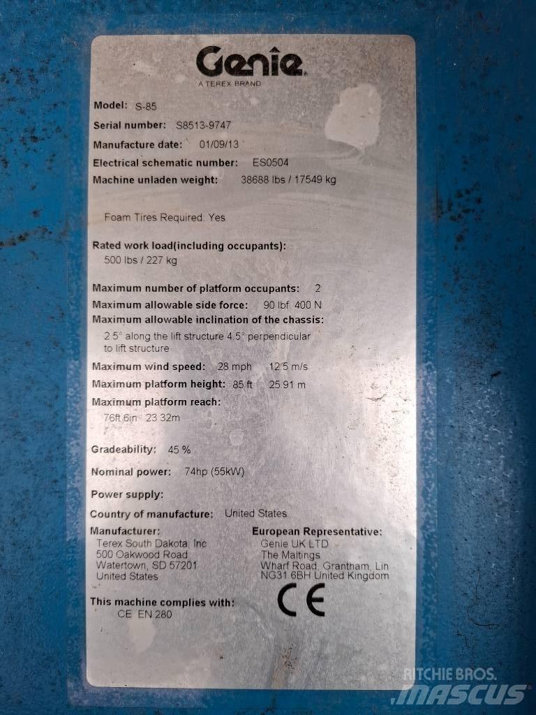 Genie S-85 Nacele cu brat telescopic