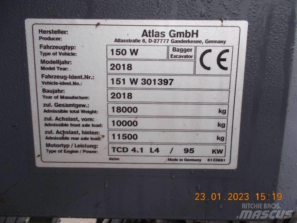 Atlas 150 W Excavatoare cu roti