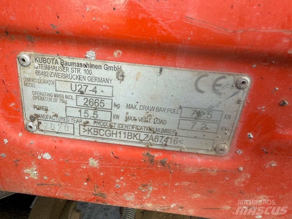Kubota U 27-4 Mini excavatoare < 7t