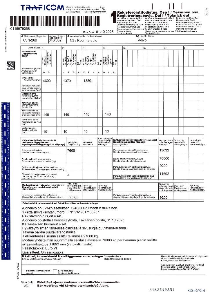 Volvo FH 16 750 Camion pentru lemne