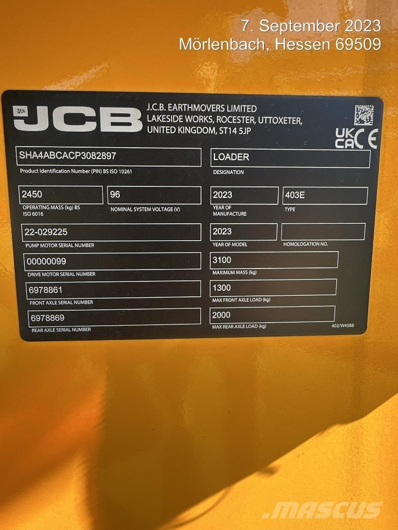 JCB 403E Elektro Incarcator pe pneuri