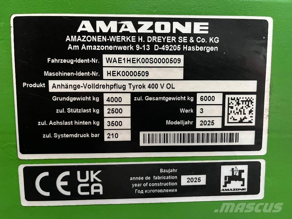 Amazone Tyrok 400 VS Pluguri reversibile