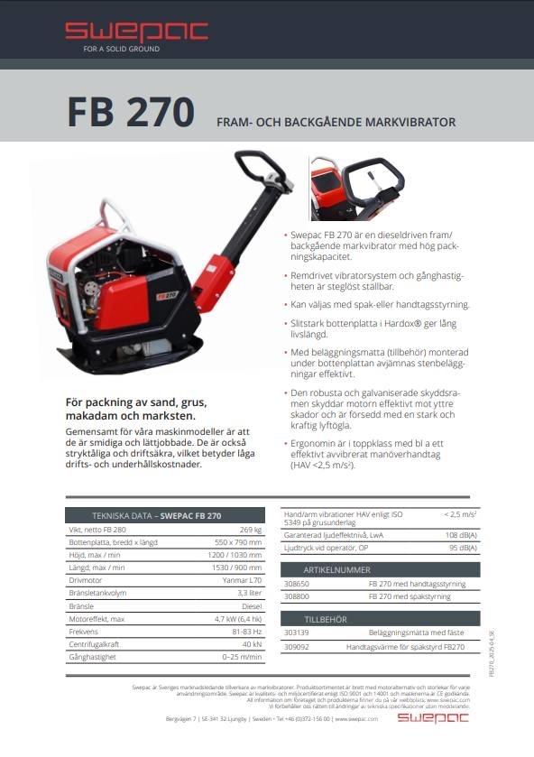 Swepac FB 270 Vibratoare