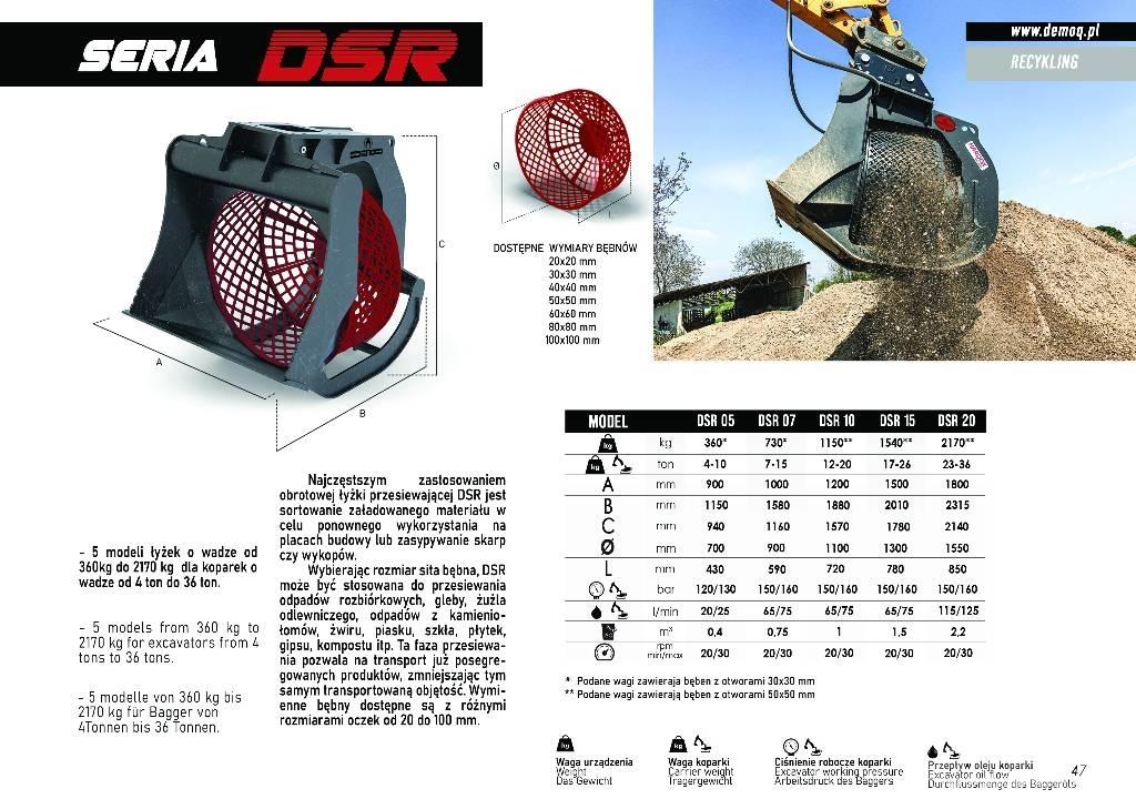  DEMOQ DSR15 cupa de excavat cu cernere