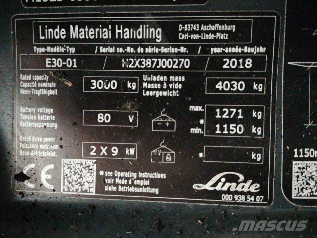 Linde E30-01 Stivuitor electric