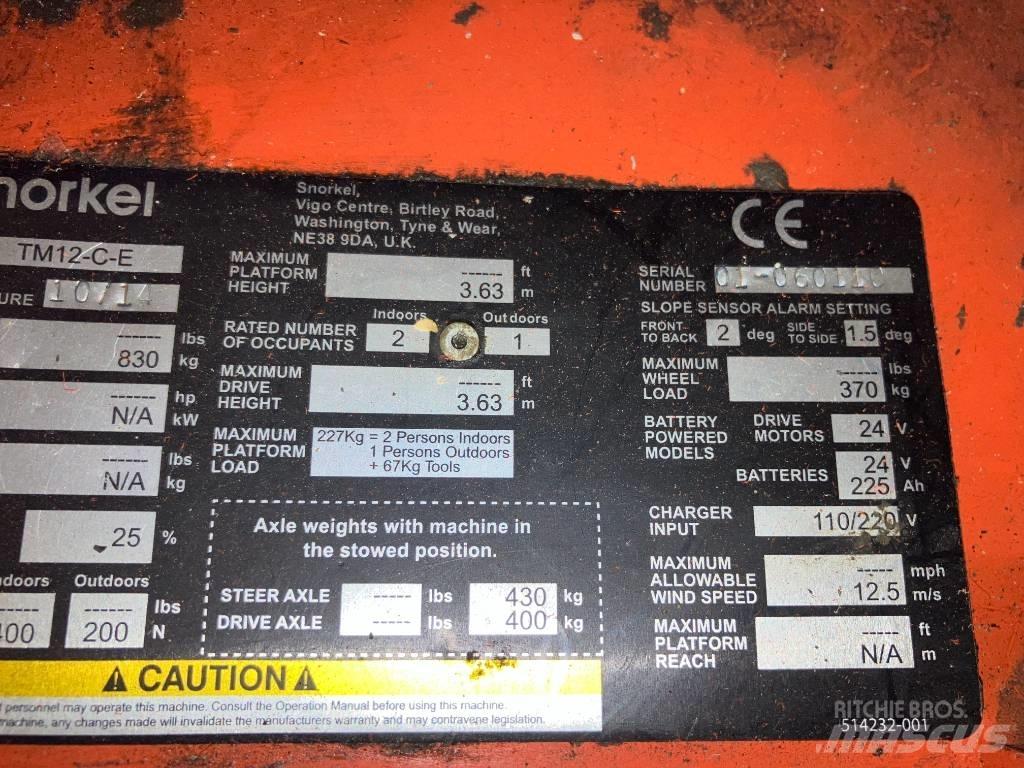 Snorkel TM 12 Ascensoare verticale catarg