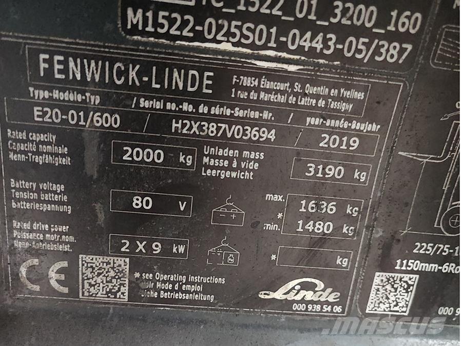 Linde E20-01/600 Stivuitor electric