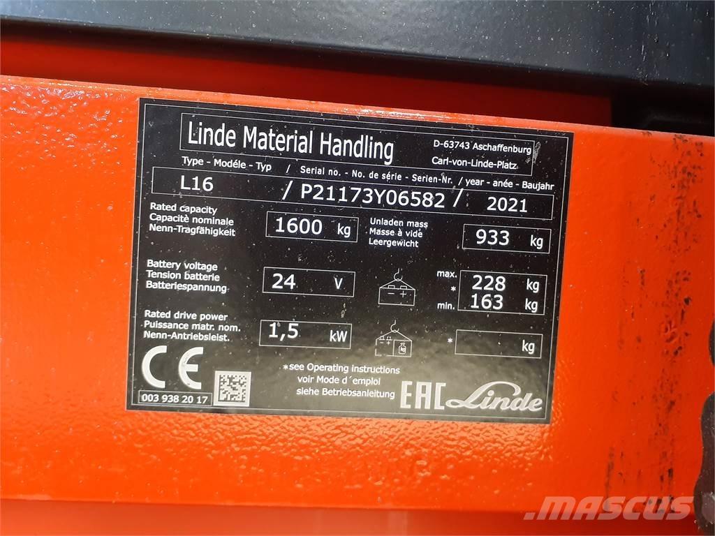 Linde L16i Transpaleta manuala