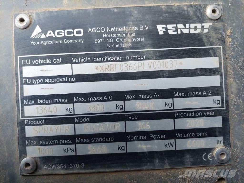 Fendt ROGATOR 366 Tractoare agricole sprayers