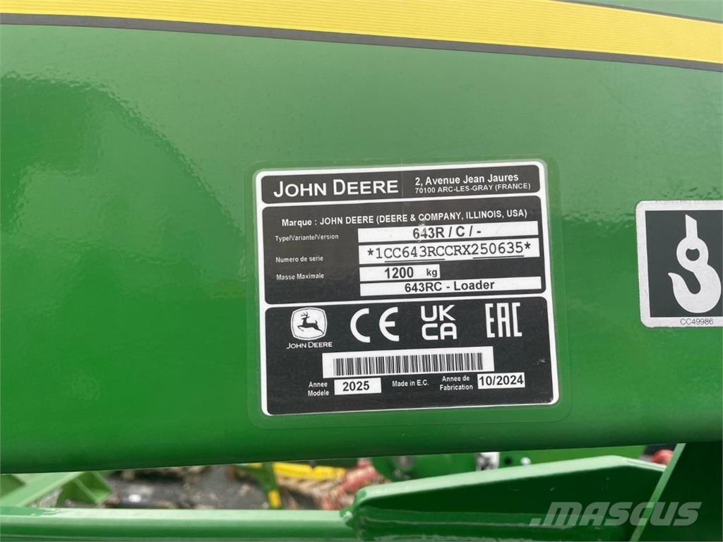 John Deere 643R Încarcatoare frontale