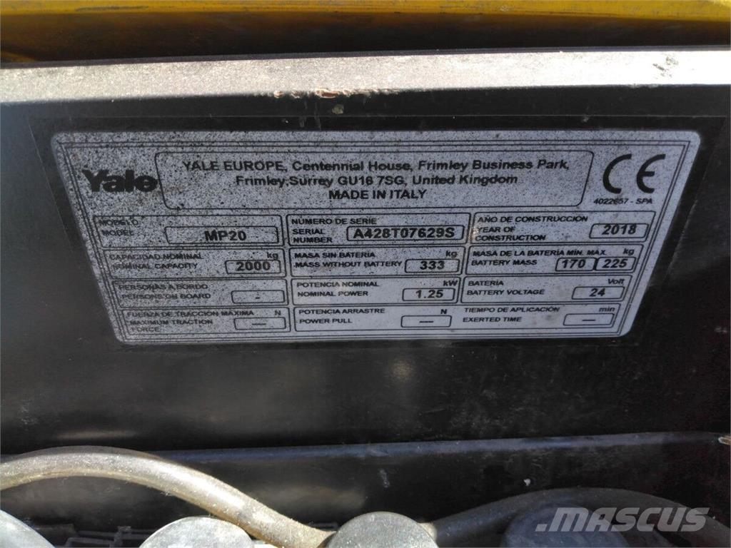 Yale MP20 Stivuitoare - Altele