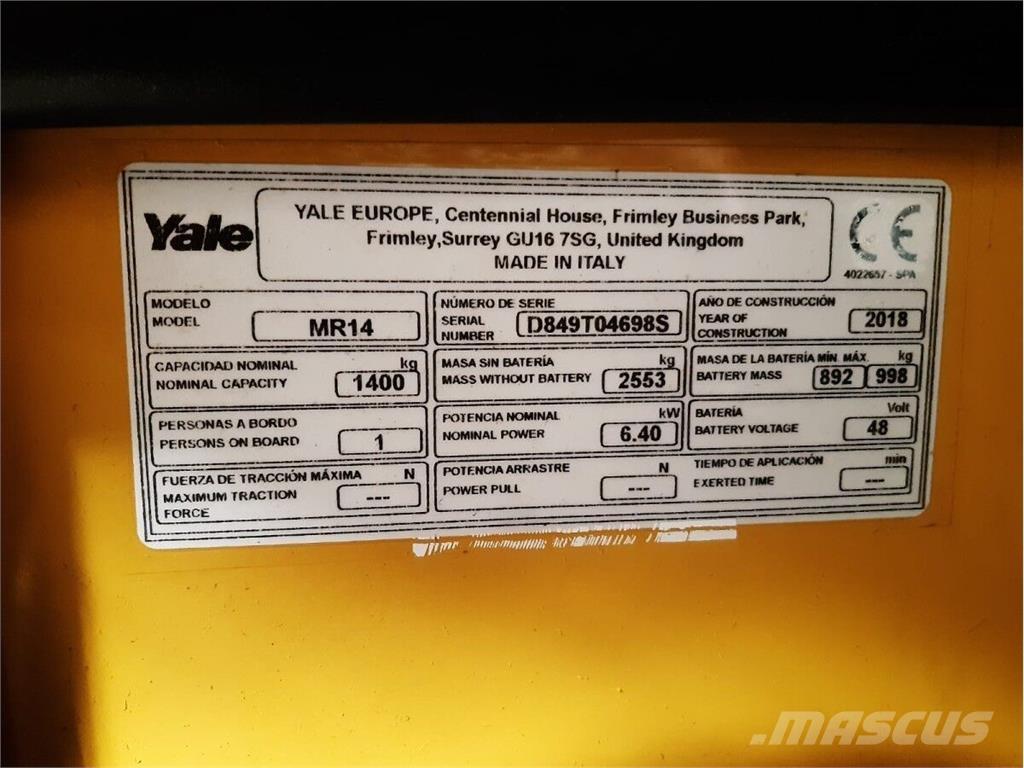 Yale MR14 Stivuitoare - Altele
