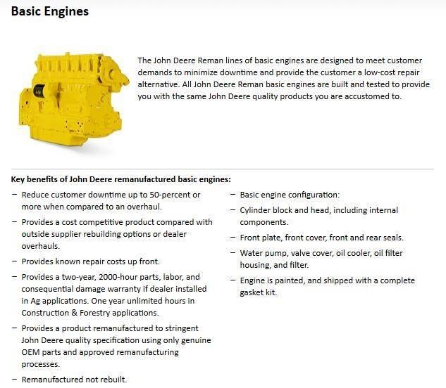 John Deere 6466T Motoare