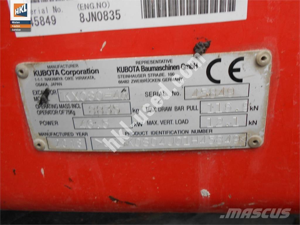 Kubota KX 080-4 Mini excavatoare < 7t
