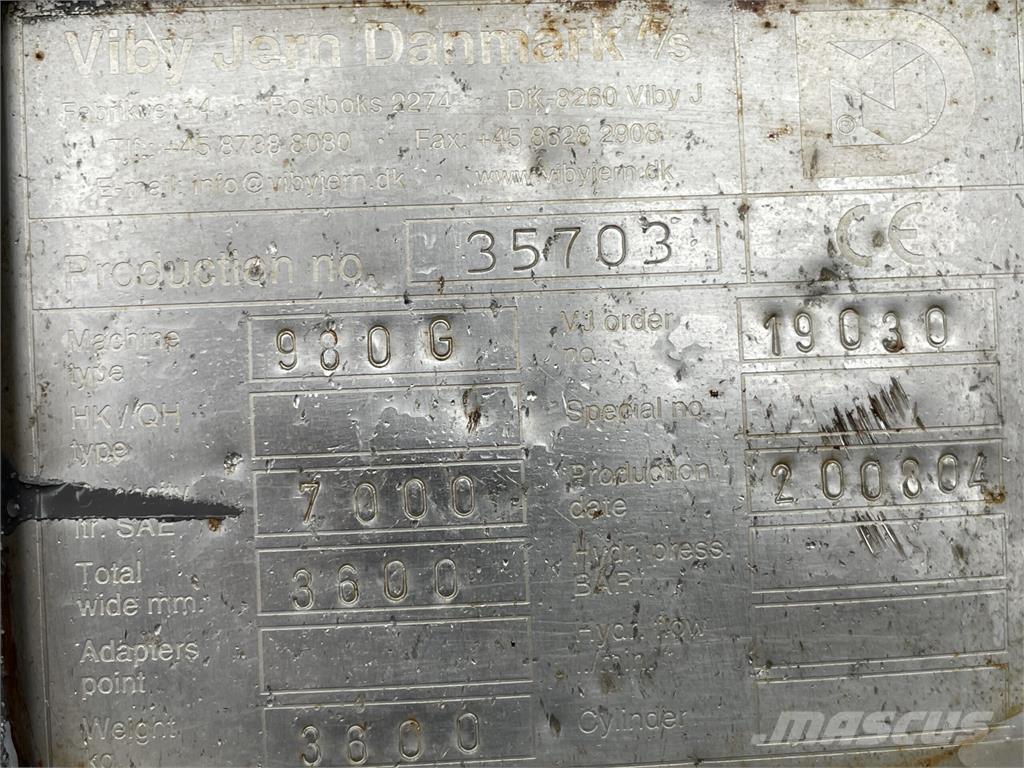  3600 mm Læsseskovl - 7 kbm Pistoane