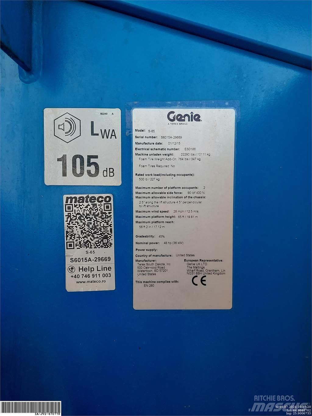 Genie S-65 Nacele cu brat telescopic
