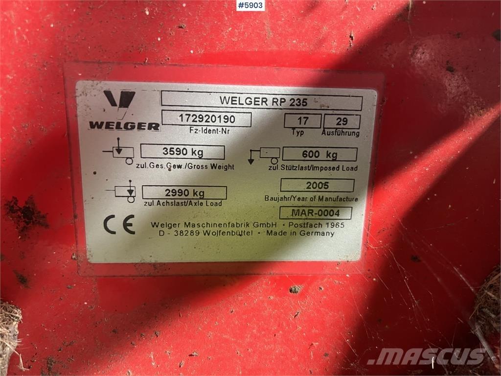 Welger RP 235 Alte echipamente pentru recoltat