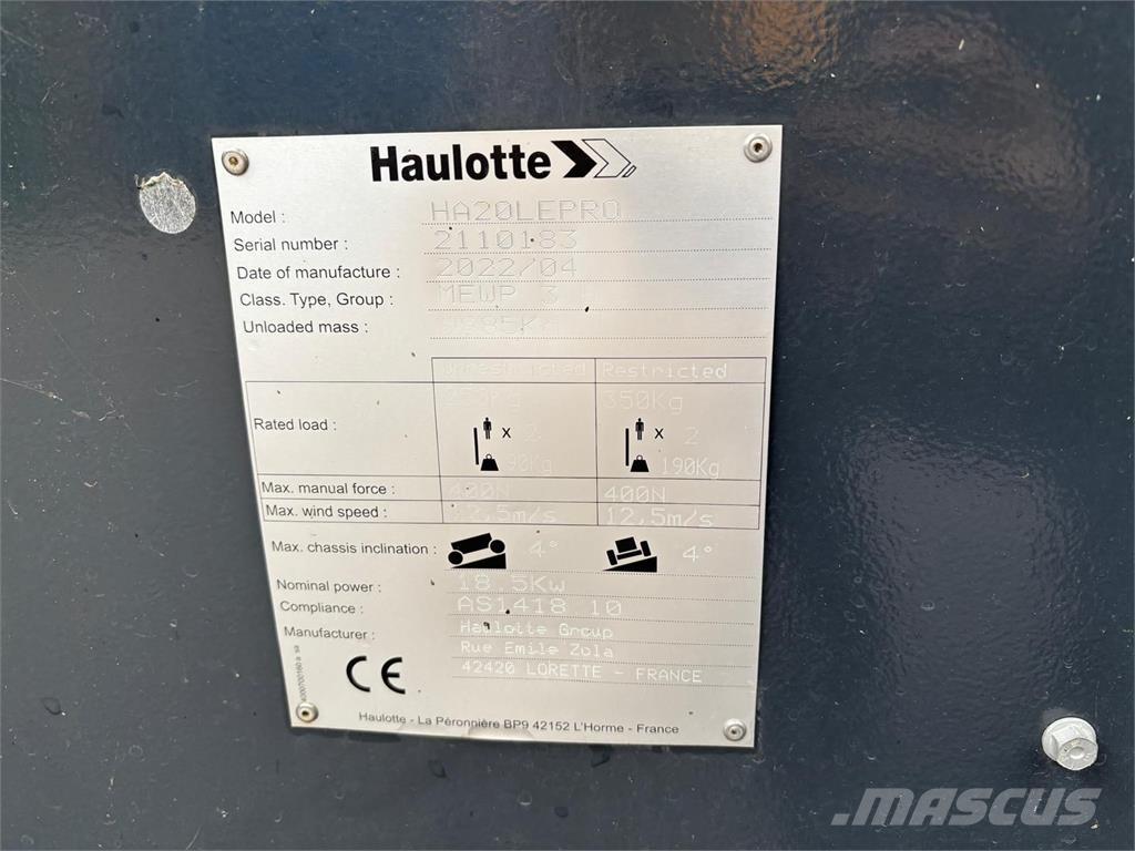 Haulotte HA20LE PRO Nacele cu brat articulat