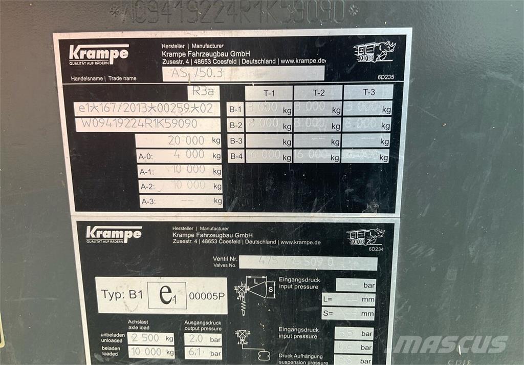 Krampe AS 750 Alte remorci