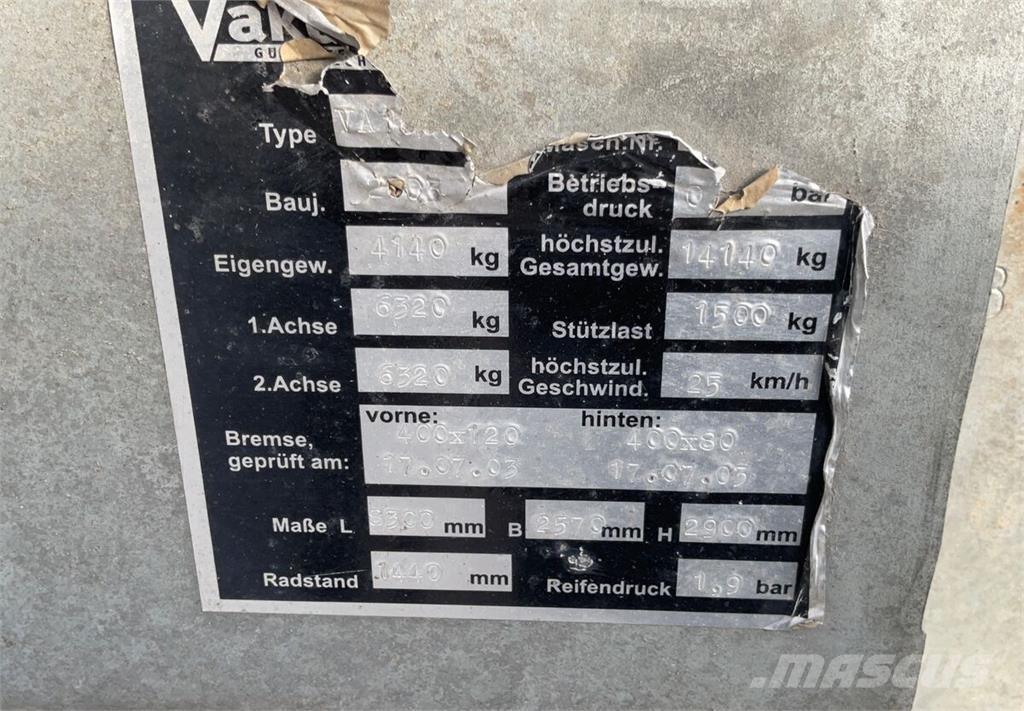  Vakutec VA10000 Ore de transport în forma lichida