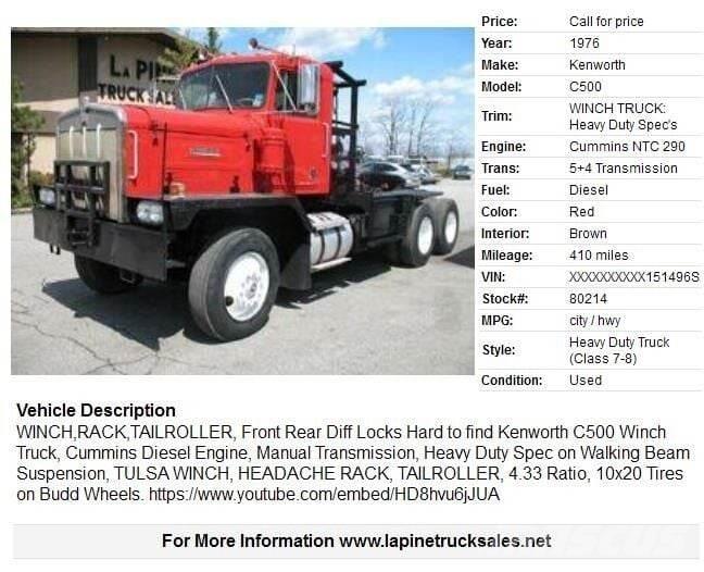 Kenworth C500 Vehicule de recuperare