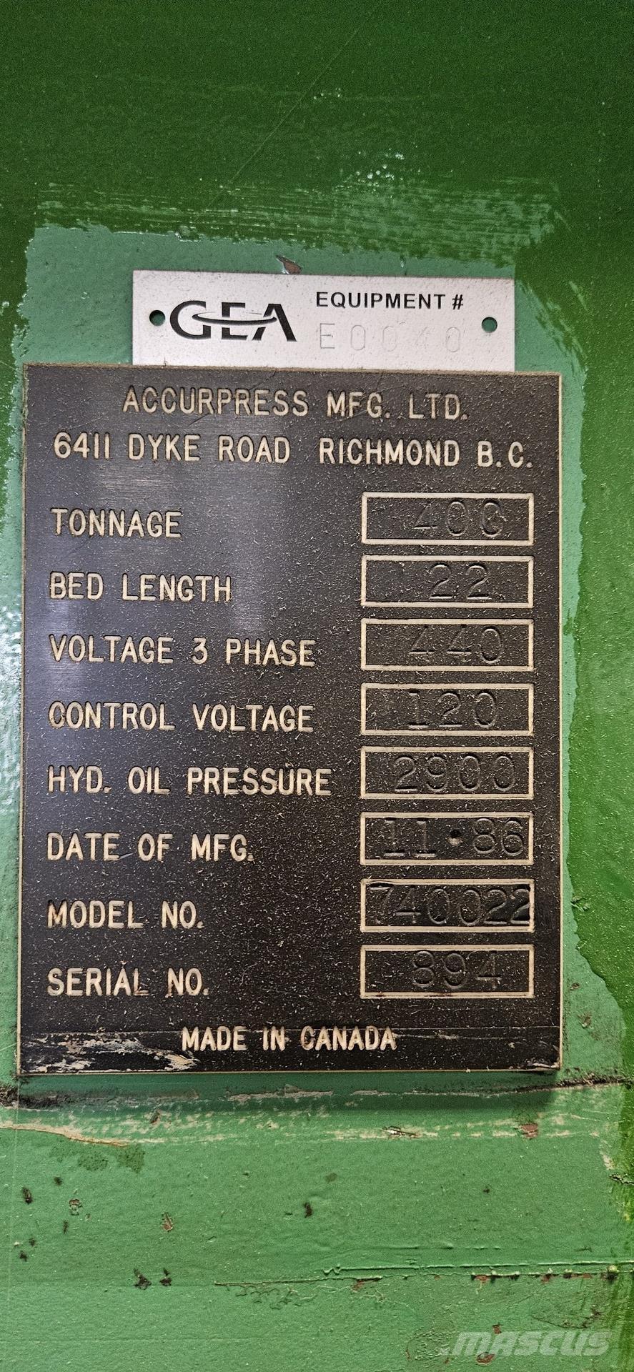  ACCURPRESS 740022 Utilaje construcții - Altele