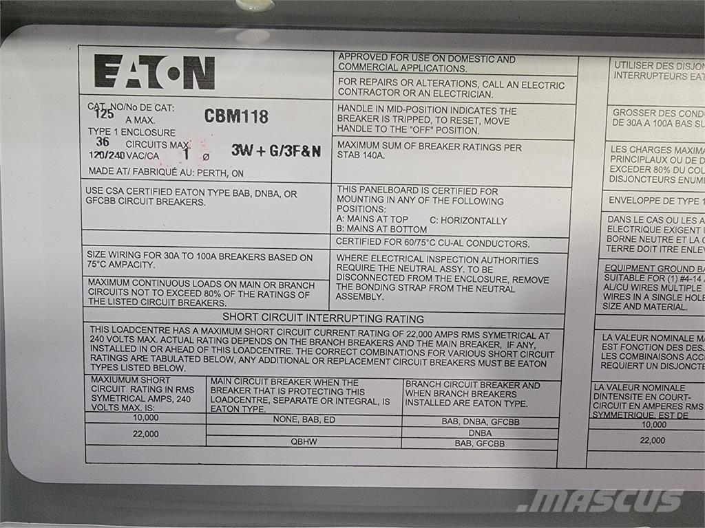 Eaton CBM118 Utilaje construcții - Altele