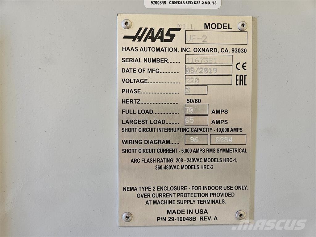 Haas VF-2 Utilaje construcții - Altele