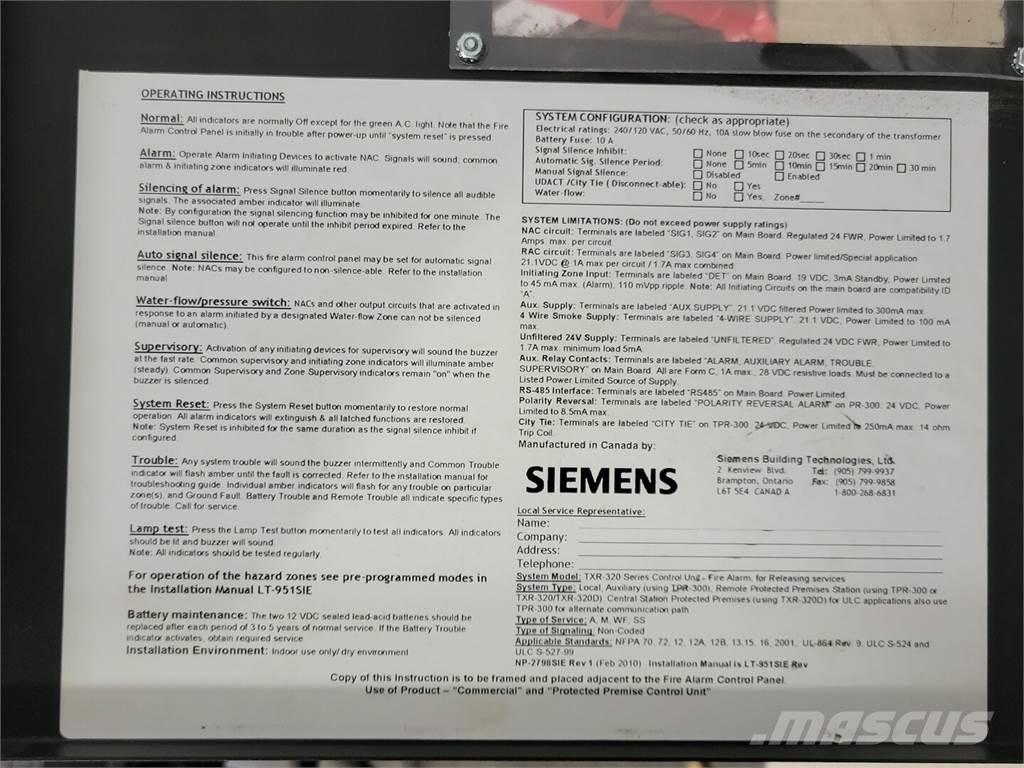 Siemens TXR-320 Utilaje construcții - Altele
