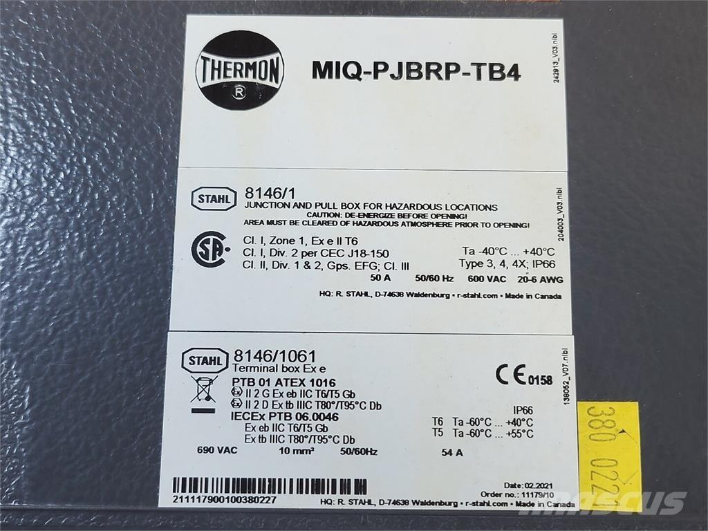  THERMON MIQ-PJBRP-TB4 Utilaje construcții - Altele