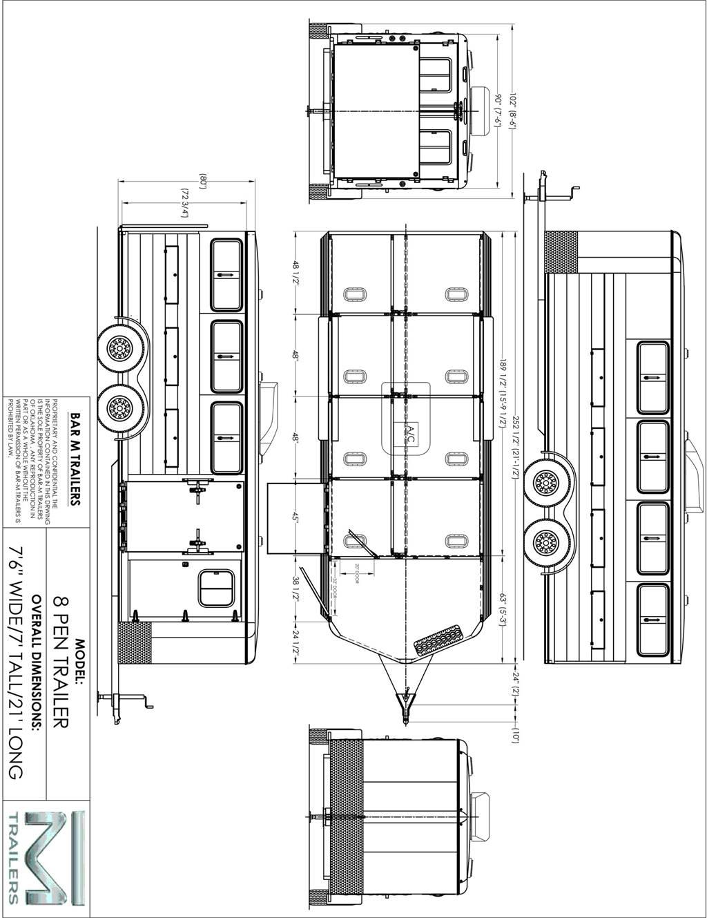 BAR-M EX8 Semi-remorci transport animale