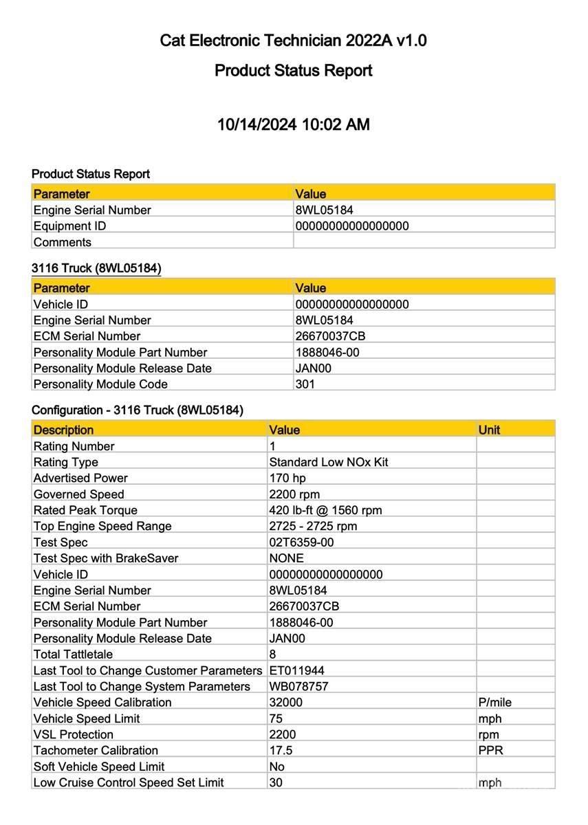 CAT 3116 Electronice