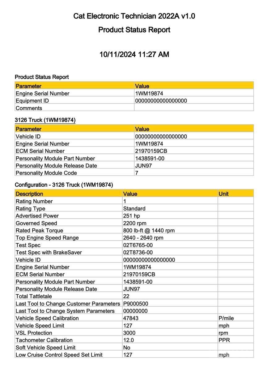 CAT 3126 Electronice