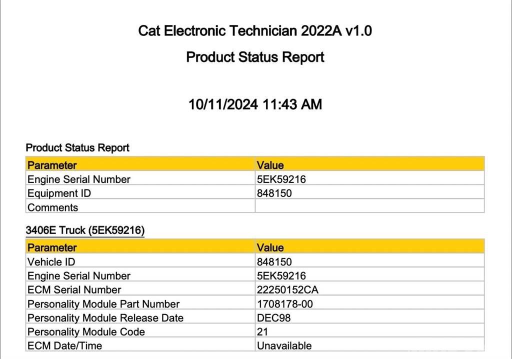CAT 3406E Electronice