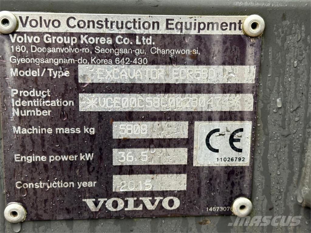 Volvo ECR 58 D Mini excavatoare < 7t