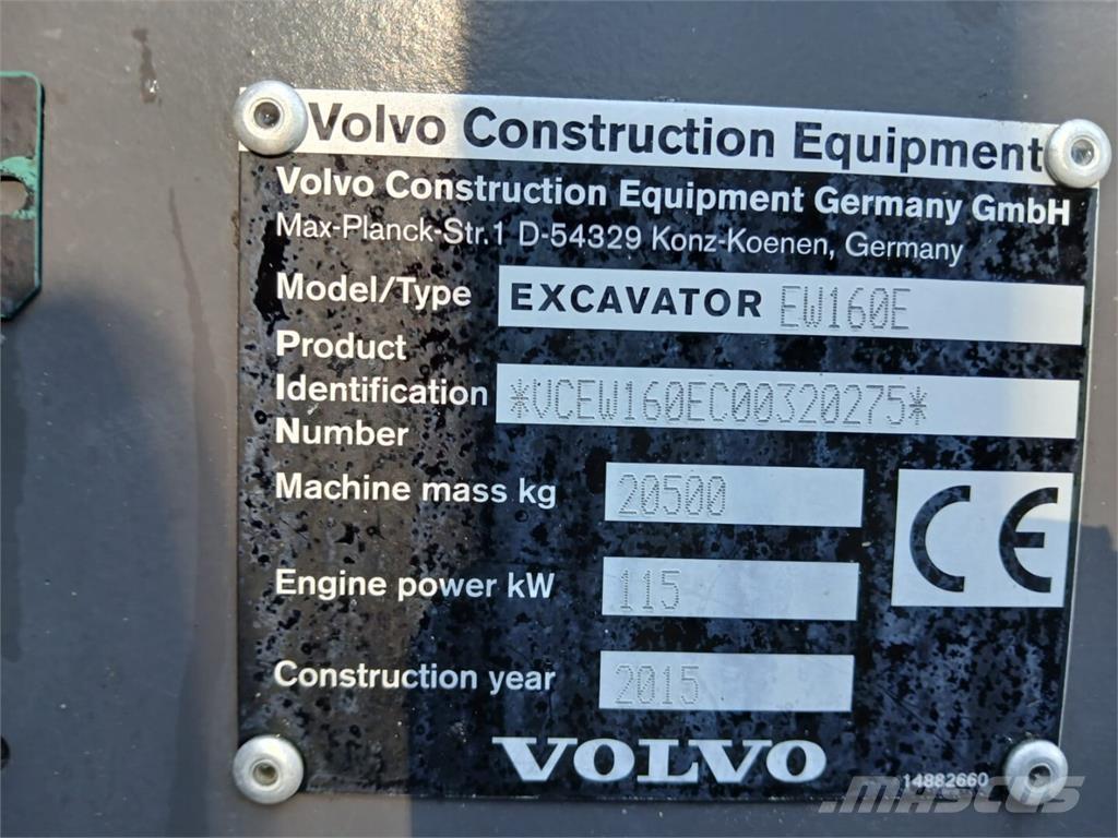 Volvo EW 160 E Excavatoare cu roti