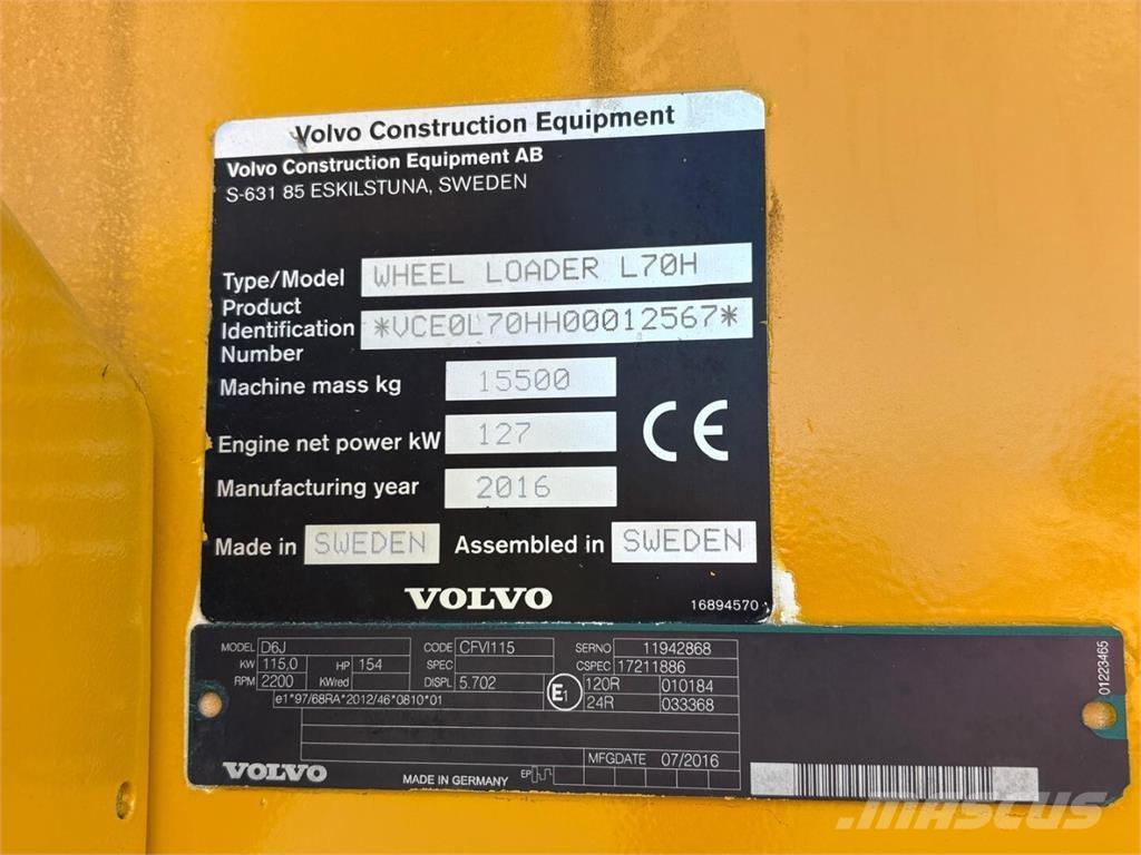 Volvo L 70 H Incarcator pe pneuri