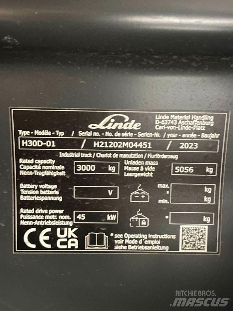 Linde H30D-01-1202 Stivuitor diesel
