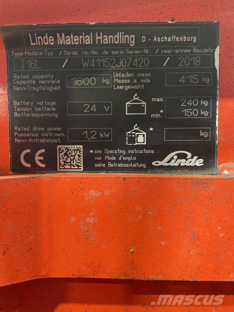 Linde T16L-1152 Transpaleta manuala